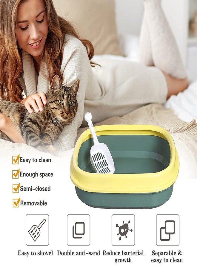 Pups&Pets Cat Litter Tray with Rim/Semi Closed Style of Cat Litter Basin (Color May Vary) - Image 4